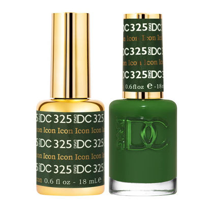 Picture of DND DC Gel Polish Set, Green Collection, UV/LED Gel Polish and Air Dry Nail Lacquer, Matching Chip-Free Polish Duo, 326 Nightrider, 0.5 Fl Oz
