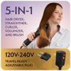 Picture of Professional Dual Voltage Blowout Hair Dryer Brush for European Travel 110V-120V/220V-240V, Black Gold Dryer and Volumizer, Hot Air Brush for Women, 2.4 INCHES Oval Shape