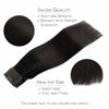 Picture of WENNALIFE Wire Hair Extensions (Increase 50% Lifespan) Real Human Hair 14 inch 75g Natural Black Remy Hair Extensions Invisible Transparent Wire Fish Line Hair Extensions Straight Real Hair Extensions
