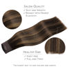 Picture of WENNALIFE Wire Hair Extensions (Increase 50% Lifespan) Real Human Hair 18 inch 95g Balayage Dark Brown to Chestnut Brown Remy Wire Hair Extensions Invisible Transparent Fish Line Real Hair Extensions