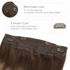 Picture of WENNALIFE (Increase 50% Lifespan) Real Human Hair 14 inch 75g Balayage Chocolate Brown to Caramel Blonde Remy Wire Invisible Fish Line Real Hair Extensions