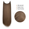 Picture of REECHO Invisible Wire Hair Extensions with Transparent Headband Adjustable Size Removable Secure Clips in Straight Secret Hairpiece for Women (20 Inch (Pack of 1), Ginger Brown)
