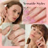 Picture of AZUREBEAUTY Jelly Nail Polish Set Quick Dry Vegan Transparent Nude Pink Purple Brown 4 Colors Sheer Natural Nail Lacquer Fingernail Kit with Top Coat Nail Polish DIY Salon Home