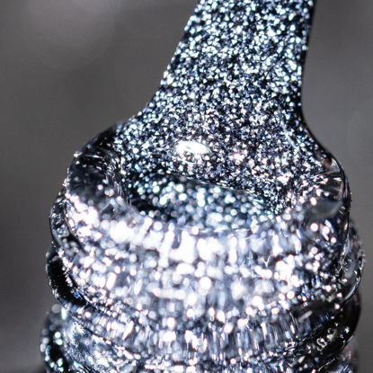Picture of BURANO Reflective Gel Nail Polish, 7.3ml Reflective Diamond Nail Glitter Gel Polish, Sparkly Color Gel Polish Holographic Glitters Shiny Gel Polish UV Lamp Required (Dark Gray SZ17)
