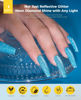 Picture of BURANO Reflective Gel Nail Polish, 7.3ml Reflective Diamond Nail Glitter Gel Polish, Sparkly Fall Winter Color Gel Polish Holographic Glitters Shiny Gel Polish UV Lamp Required (Blue SZN2)