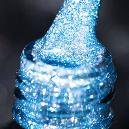Picture of BURANO Reflective Gel Nail Polish, 7.3ml Reflective Diamond Nail Glitter Gel Polish, Sparkly Summer Color Gel Polish Holographic Glitters Shiny Gel Polish UV Lamp Required (Blue JL9)