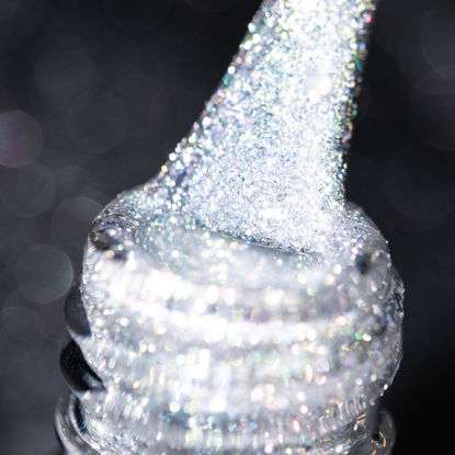 Picture of BURANO Reflective Gel Nail Polish, 7.3ml Reflective Diamond Nail Glitter Gel Polish, Sparkly Summer Color Gel Polish Holographic Glitters Shiny Gel Polish UV Lamp Required (Silver JL1)