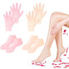 Picture of TEAWOO 4 Pairs Silicone Socks Gloves Set for Dry Cracked Feet and Hands, Silicone Foot Socks for Women, Moisturizing Feet