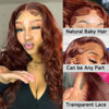 Picture of KeaBalo Reddish Brown Lace Front Wigs Human Hair Pre Plucked With Baby Hair 13x4 Body Wave Colored Wigs for Women 180% Density HD Lace Frontal Wigs Human Hair 22 Inch
