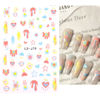 Picture of JMEOWIO 10 Sheets Cute Nail Stickers For Kids Nail Art Stickers Decals Self-Adhesive Pegatinas Uñas Heart Nail Supplies Nail Art Design Decoration Accessories