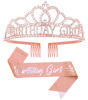 Picture of Queenship Birtthday Tiara Crown with Sash for Women Birthday Party (Rose)