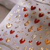 Picture of 5D Embossed Heart Nail Stickers Valentine’s Day Nail Art Stickers Heart Nail Decals Self-Adhesive Love Stickers Red Gold Heart Nail Supplies for Women Girls DIY Manicure