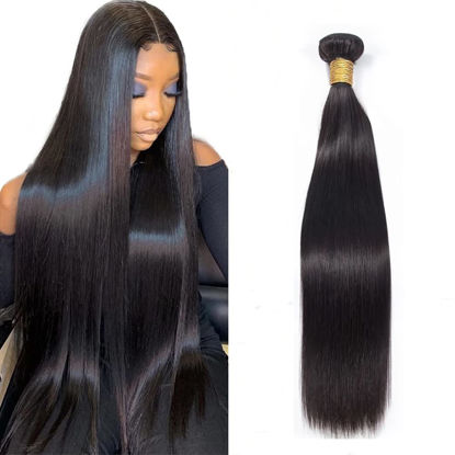 Picture of 10A Straight Hair 1 Bundles Brazilian Virgin Human Hair Bundles Straight 26 Inch 100% Unprocessed Virgin Hair 1 Bundles Straight Weave Hair Human Bundles