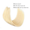 Picture of Sassina Blonde Fish Wire Hair Extensions Real Human Hair Natural Straight with Transparent Wire Hair One Piece for Full Head Bleach Blonde 613# 18 Inch 110 Gram