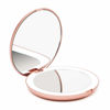 Picture of Fancii LED Lighted Travel Makeup Mirror, 1x/10x Magnification - Daylight LED, Compact, Portable, Large 5" Wide Illuminated Folding Mirror (Lumi) Rose Gold