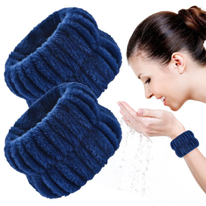 Picture of 2pcs Wrist Bands for Washing Face Wash Wristbands Wrist Towels Arm Bands for Skincare Makeup Wrist Cuffs Spa Wrist Scrunchies