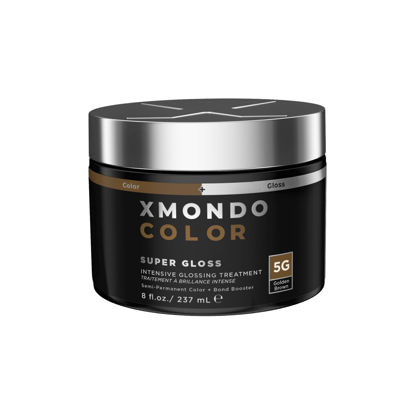 Picture of XMONDO Color Golden Brown Color Depositing Mask & Semi-Permanent Hair Dye Super Gloss | Infused with Bond Boosters for Nourishment, Revitalize & Repair, Vegan Formula, 8 Fl Oz 1-Pack