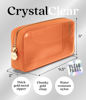 Picture of Embla Clear Cosmetic Bag Makeup Case, Clear Zipper Make Up Pouch and Toiletry Travel Tote, Cute Skincare Pouches for Women Girls, Preppy Purse Cosmetic Organizer, Mini Small Makeup Bags, Peach