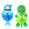 Picture of Nuenen 2 Pcs Bath Loofahs Kids Toddler Cute Cartoon Bath Sponges Loofah Pouf Body Scrubber Mesh Sponges for Children Shower Washing Exfoliating