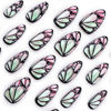 Picture of QQPPOLIU Almond Press on Nails,Medium Press on Nails Almond Shape with Butterfly Designs 3D Glue on Nails 24pcs for Girl