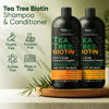Picture of VANIDOX Tea Tree Shampoo and Conditioner Set with Biotin and 100% Pure Tea Tree Oil for Itchy and Dry Scalp - Sulfate and Paraben Free - Tea Tree Oil Shampoo and Conditioner - 16 fl. oz. Each