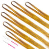 Picture of MISSUHUI Hair Tinsel with Tools 47Inch 1200 Strands Hair Tinsel Kit Glitter Hair Extensions Sparkling Shiny Hair Extensions Fairy Hair Tinsel Strands Kit Heat Resistant for Women Girls 6Pcs (Gold)