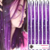 Picture of MISSUHUI 6 Pieces Fairy Hair Tinsel Kit with Tools 48 Inch 1200 Strands Glitter Tinsel Hair Extensions Sparkling Shiny Hair Tinsel Strands Kit Heat Resistant for Women Girls Children (Purple Set)