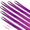 Picture of MISSUHUI 6 Pieces Fairy Hair Tinsel Kit with Tools 48 Inch 1200 Strands Glitter Tinsel Hair Extensions Sparkling Shiny Hair Tinsel Strands Kit Heat Resistant for Women Girls Children (Purple Set)