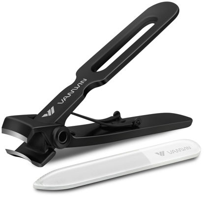 Picture of VANWIN Nail Clippers for Thick Nails, 16mm Wide Jaw Opening Oversized Toenail Clippers Cutter with Sharp Curved Blade and Nail File, Heavy Duty Stainless Steel Fingernail Clippers for Seniors Elderly