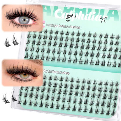 Picture of Bottom Lashes Manga Fairy Bottom Lash Clusters DIY Eyelash Extension 5-8mm Bottom Eyelashes Individual 2 Styles Natural Lower Lashes Clusters for Bottom Lash Extensions by calphdiar