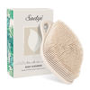 Picture of Sndyi Silicone Body Scrubber, Gentle Exfoliating Body Scrubber for Sensitive Skin, Leaf Shaped Shower Scrubber for Body with Lathering Bristles, Silicone Loofah Body Brush for Showering, Oatmeal