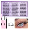 Picture of ALICE Wispy Lash Clusters Kit, Natural Lash Extension Kit Cluster Eyelash Extension Kit, 162pcs C Curl 10-14mm Eyelash Clusters with Lash Glue Bond and Seal Tweezers