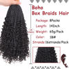 Picture of Beverlee 14 Inch Boho Box Braids 8 Packs 128 Strands Goddess Box Braids Crochet Hair Bohemian Hippie Braids Braiding Hair Box Braids with Curly Ends Messy Pre-looped Synthetic Crochet Hair for Black