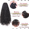 Picture of Beverlee 14 Inch Boho Box Braids 8 Packs 128 Strands Goddess Box Braids Crochet Hair Bohemian Hippie Braids Braiding Hair Box Braids with Curly Ends Messy Pre-looped Synthetic Crochet Hair for Black