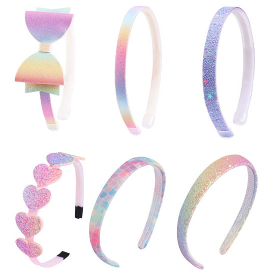 Picture of Lizioo Girls Headbands Glitter Kids Headbands Bow/Heart/Star Headbands Sweet Hairband For Toddler/Girls/Teens