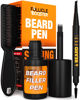 Picture of FOLLICLE BOOSTER Beard Pen Filler Styling Kit for Men - Jet Black - Complete Beard and Scalp Set with Patented 4-Tip Fork and Normal Pen - Waterproof, Sweatproof & All Day Hold