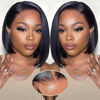 Picture of Wear and Go Glueless Bob Wig Human Hair Pre Plucked Pre Cut 180% Density 5x5 HD Transparent Lace Front Wigs Human Hair for Black Women Short Straight Bob Wigs No Glue Lace Closure Wigs 10 Inch