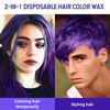 Picture of Purple Hair Styling Wax, SOVONCARE Instant Hairstyle Cream Hair Pomades Mud Natural Hair Clay Unisex for Party Cosplay Halloween Date 4.23 oz (Purple)