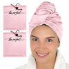 Picture of Microfiber Hair Towels Wrap for Women - Smooth as Silk - Anti-Frizz for Curly, Wavy, Straight Hair Girls - Plopping Essential - Fast Drying - Easier to Use Than a T-Shirt - 2 pack