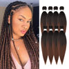 Picture of Pre-stretched Braiding Hair Extension Professional Crochet Braiding Hair 32 Inch 8 Packs Yaki Synthetic Crochet Twist Hair Ombre Natural Black to Brown (32inch,#1B/30)