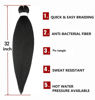 Picture of Pre Stretched Braiding Hair Natural Black Long Braiding Hair 32 Inch 8 Packs Braiding Hair Extensions Professional Synthetic Fiber Crochet Twist Braids(32inch,#1B)