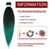 Picture of Pre-Stretched Braiding Hair Extensions Ombre Black to Green - 20 inch 8 Packs Synthetic Crochet Braids, Hot Water Setting Professional Soft Yaki Texture (20inch,#1B/Green)