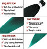 Picture of Pre-Stretched Braiding Hair Extensions Ombre Black to Green - 20 inch 8 Packs Synthetic Crochet Braids, Hot Water Setting Professional Soft Yaki Texture (20inch,#1B/Green)