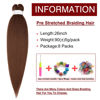 Picture of ShowCoco Braiding Hair Pre Stretched Braiding Hair Auburn Brown 26 Inch - 8 Packs Crochet Braids Hair Yaki Straight Hair For Women Hot Water Setting(26inch,#30)