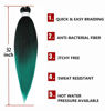 Picture of Pre-Stretched Braiding Hair Extensions Ombre Black to Green - 32 inch 8 Packs Synthetic Crochet Braids, Hot Water Setting Professional Soft Yaki Texture. (32inch,#1B/Green)
