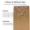Picture of HOTBANANA Human Hair Clip in Hair Extensions, Honey Blonde Hair Extensions 120g Clip in Hair Extensions Real Human Hair Straight Remy Hair Clip Ins 18 Inch 7pcs