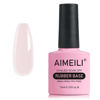 Picture of AIMEILI Hema Free Rubber Base Gel For Nails, Soak Off U V LED Clear Sheer Gel Nail Polish, 4 in 1 Nail Strengthen/Enhance/Base Coat/Color Gel Polish - (430) 10ml