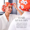 Picture of GRACE & COMPANY Luxury Shower Cap For Women - 100% Waterproof, Reusable, Washable & Breathable Shower Caps - Clementine