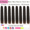 Picture of Passion Twist Crochet Hair Brown 30 Inch 8 Packs Long Passion Twist Hair Water Wave Braiding Hair Curly Spring Twist Hair Synthetic Hair Extension (30 Inch (Pack of 8), T30)