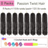 Picture of Alrence Passion Twist Hair 14 Inch 8 Packs Water Wave Crochet Hair Curly Braiding Hair For Butterfly Locs Long Bohe Crochet Braids (14 Inch (Pack of 8), 4#)